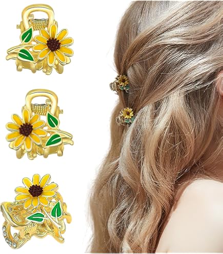 Sunflower Hair accessory with French clip Sunny Sunflower Hair Clip - Etsy main image 3
