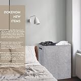 DOKEHOM 150L Double Laundry Basket with Lid and Removable Bags Grey view 2
