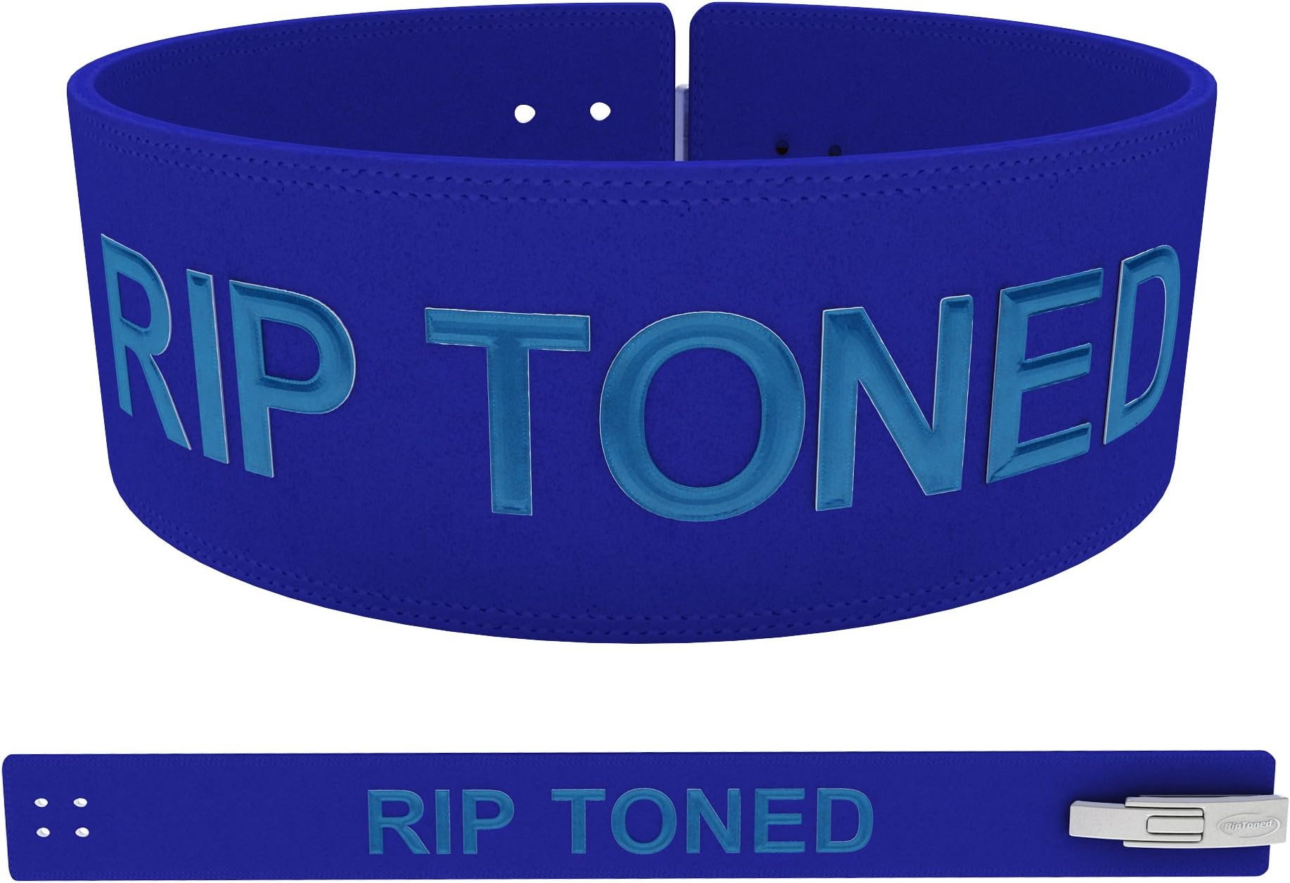 Rip Toned Lever Belt with Bonus Lifting Straps - 4" Leather Weight Lifting & Powerlifting Back Support - 10mm Belt for Strength Training, Xfit, Bodybuilding, MMA