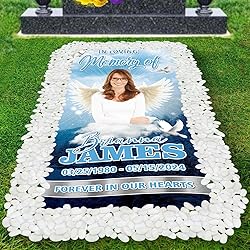 44memory Custom Memorial Grave Blanket Photo