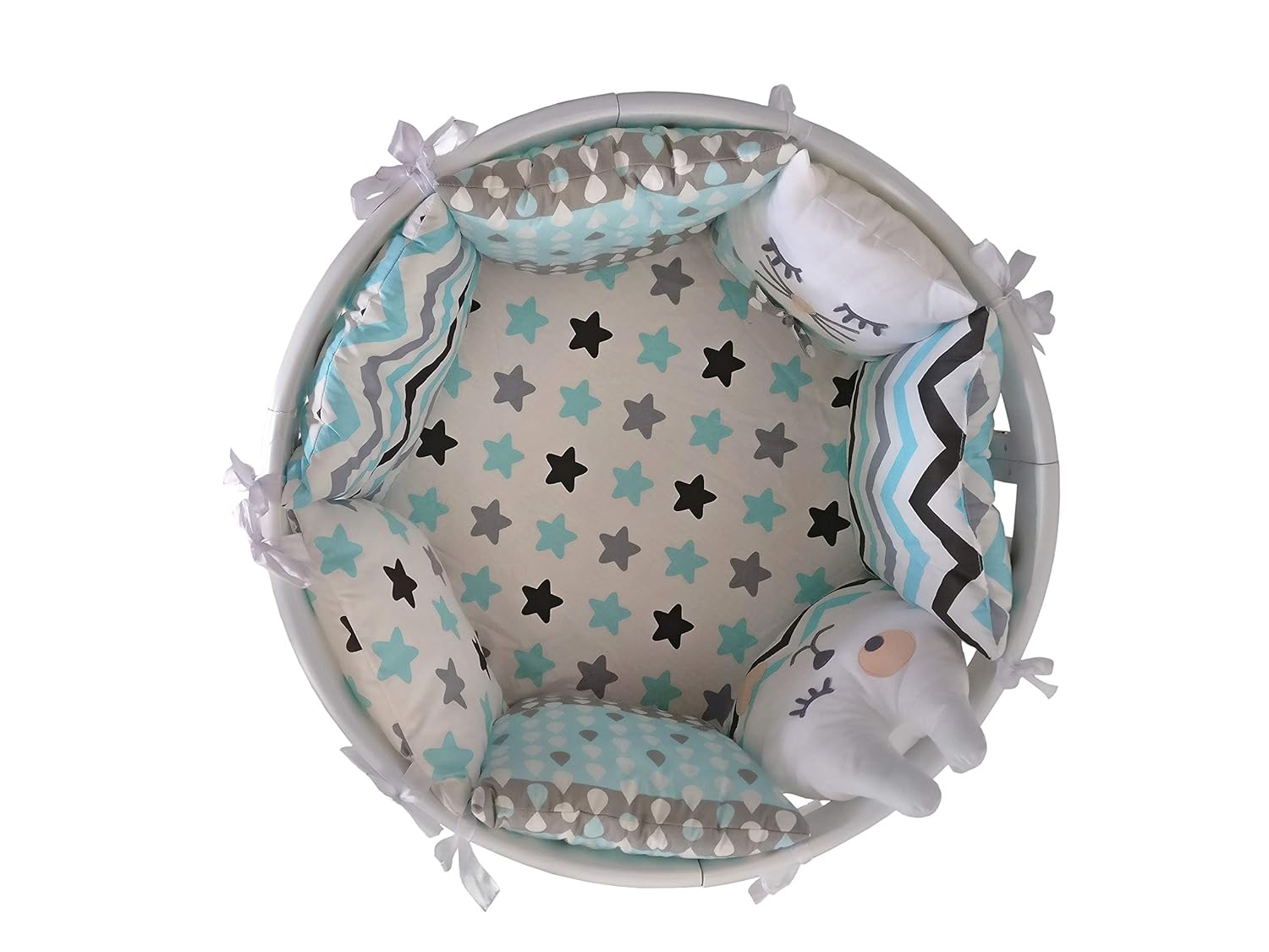 round crib bedding boy