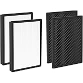 Nispira AP-B102 True HEPA Carbon Replacement Filter Compatible Alexapure Breeze Air Purifier 3049, 2 Packs