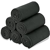 Special SG Glory Fleece Throw Blankets Bulk Fleece Blankets Solid Wholesale Lightweight Warm Soft for Pet Bed Sofa Couch Office Wedding Gifts Travel Seasons (Black, Pack of 6-50x60 Inches)