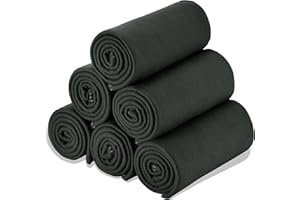 Special SG Glory Fleece Throw Blankets Bulk Fleece Blankets Solid Wholesale Lightweight Warm Soft for Pet Bed Sofa Couch Office Wedding Gifts Travel Seasons (Black, Pack of 6-50x60 Inches)