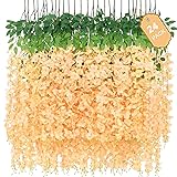 24 Pack Wisteria Hanging Flowers, 3.6 Feet