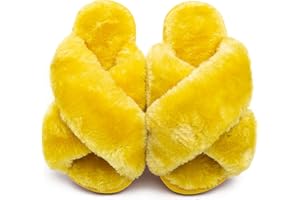 eccbox Girls Fluffy Slippers Kids Leopard Tie Dye Open Toe Memory Foam Slides Sandals Soft Plush Cross Band House Shoes Indoor Outdoor Slip On