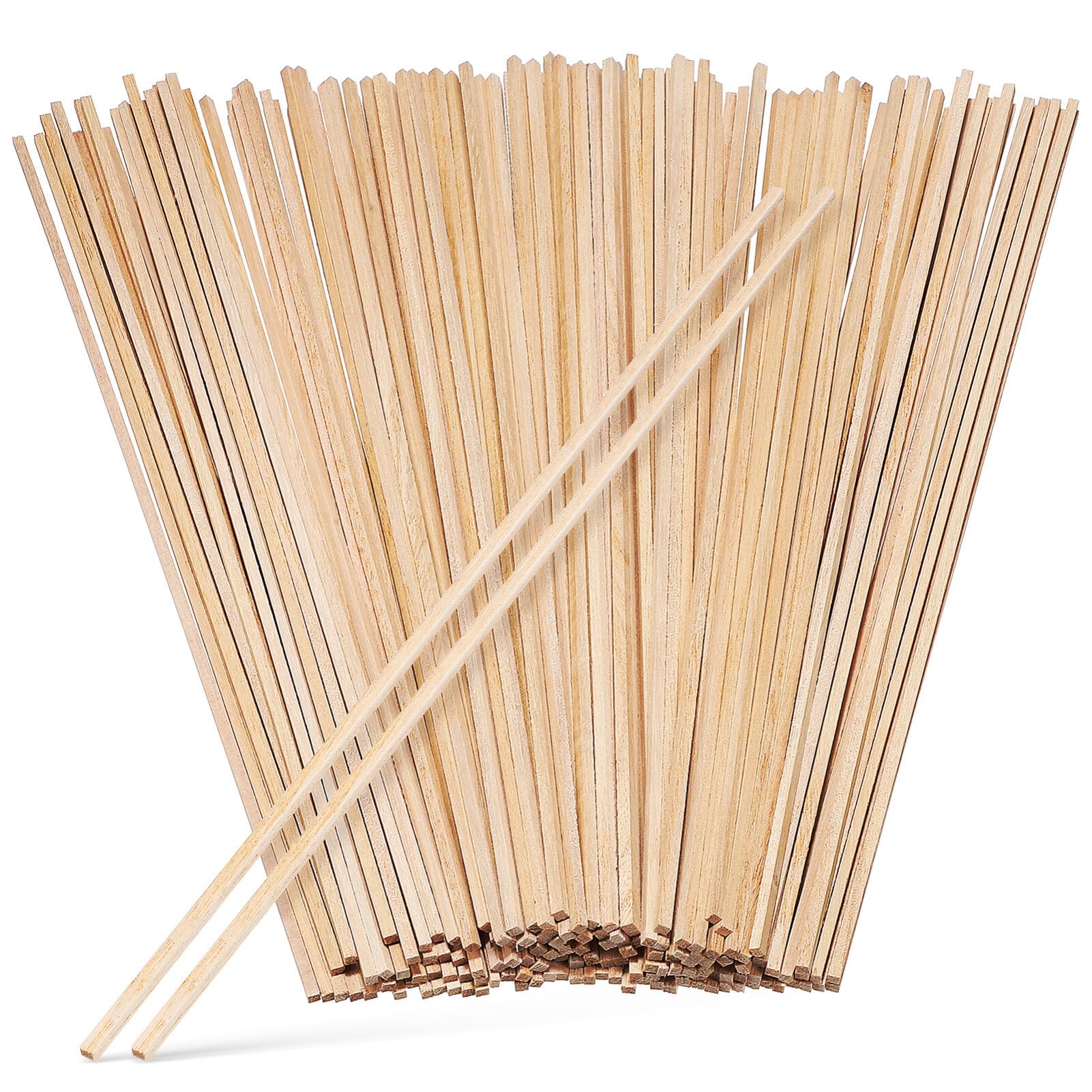 EXCEART Balsa Wood Sticks 100 Pieces Wooden Dowels Unfinished Hardwood Sticks for Crafting Woodcraft Decorations(3 x 3 x 300 mm)