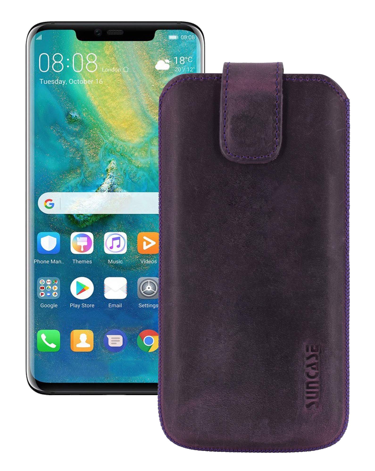 Suncase Mobile Phone Case for Huawei Mate 20 Pro with Additional Case / Shell / Bumper / Silicone with Pull-Up Tab Function / Leather Protective Case / TPU