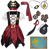 Spooktacular Creations Halloween Kids Pirate Costume, Pirate Dress for Girls, Buccaneer Princess Outfit for Toddler DressUp