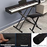 ASelected Keyboard Stool X Style Folding Piano Bench Adjustable Height view 6
