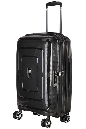 Nasher Miles Amsterdam Expander Hard-Sided Polypropylene Cabin Luggage Black 20 Inch | 55CM Trolley Bag