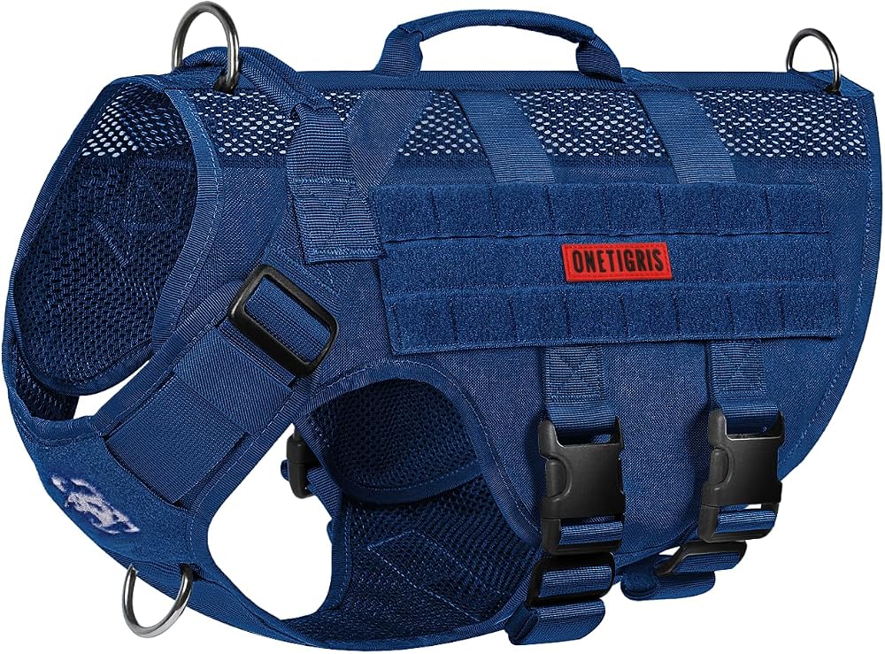 OneTigris No Pull Dog Harness Large Mesh MOLLE Vests with Handles