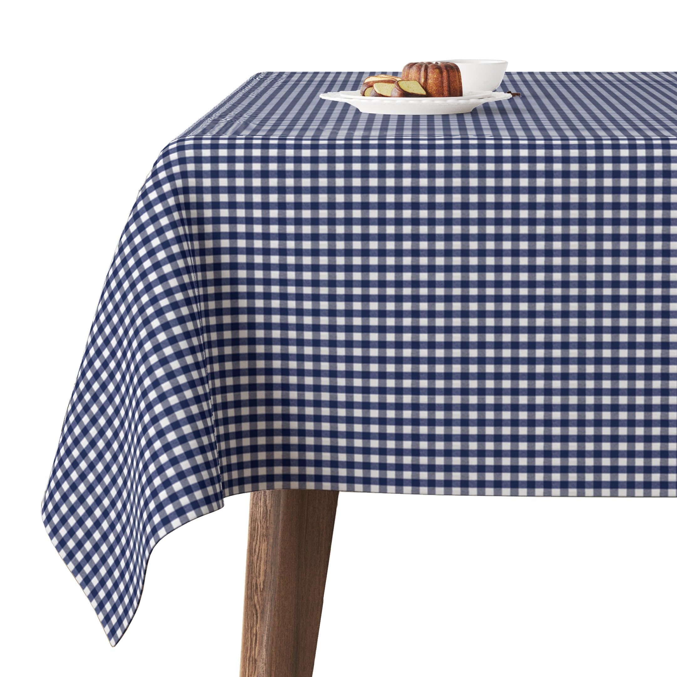 Martina Home TEFLONATED TABLECLOTH MADE Petit Vichy Marino 260X140 CM