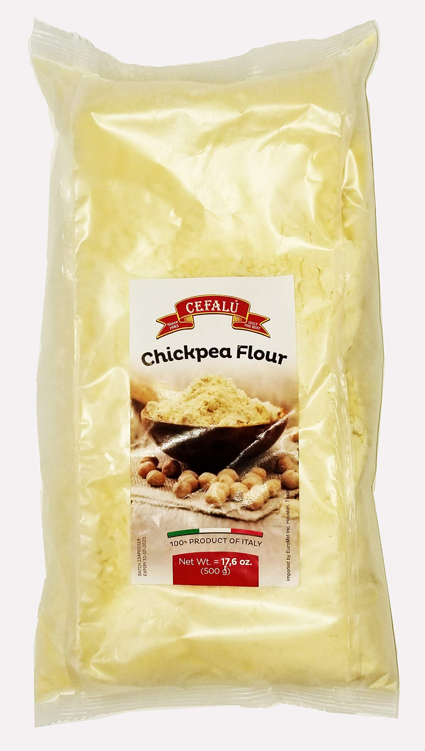 Chickpea Garbanzo Bean Flour Pack of 2 (14 Ounces Each Bag) Product of Italy, Gluten Free and Vegan