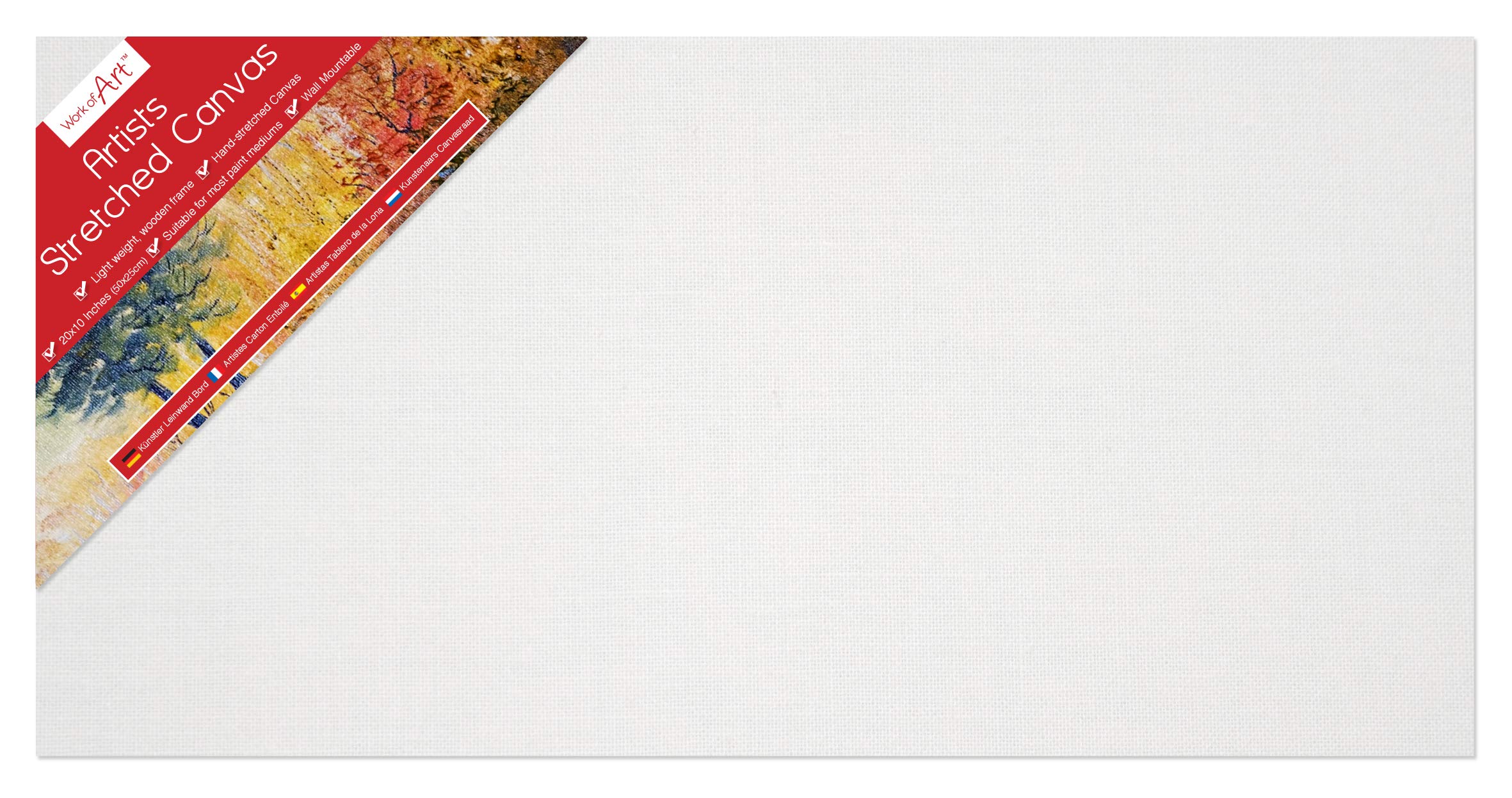 Artbox 20x10 inch Long Canvas Board, 20 x 10 inch