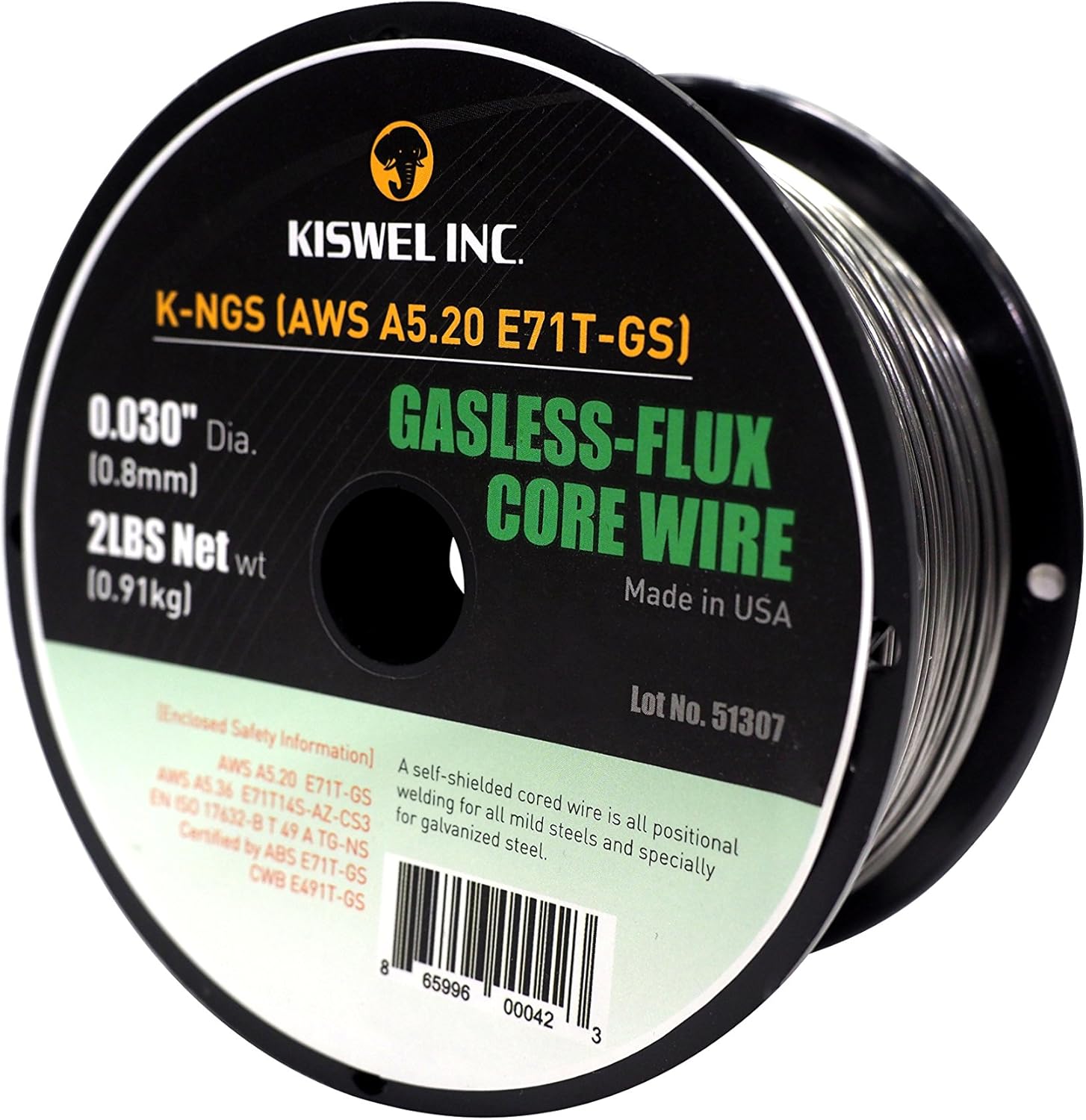 Dia 10lb Kiswel E71TGS .030 in GaslessFlux Core Welding wire Made in