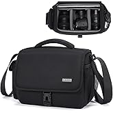 CADeN Camera Bag Case Shoulder Crossbody Bag Compatible for Nikon, Canon, Sony, DSLR SLR Mirrorless Cameras and Lenses (1.0 Black, Large)
