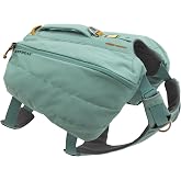 Ruffwear, Front Range Day Pack, River Rock Green, Medium | Dog Backpack with Saddlebags, 5-Point Adjustment, 3 Leash Points, Padded Handle, Internal Mesh Pockets, Beacon Light Loop