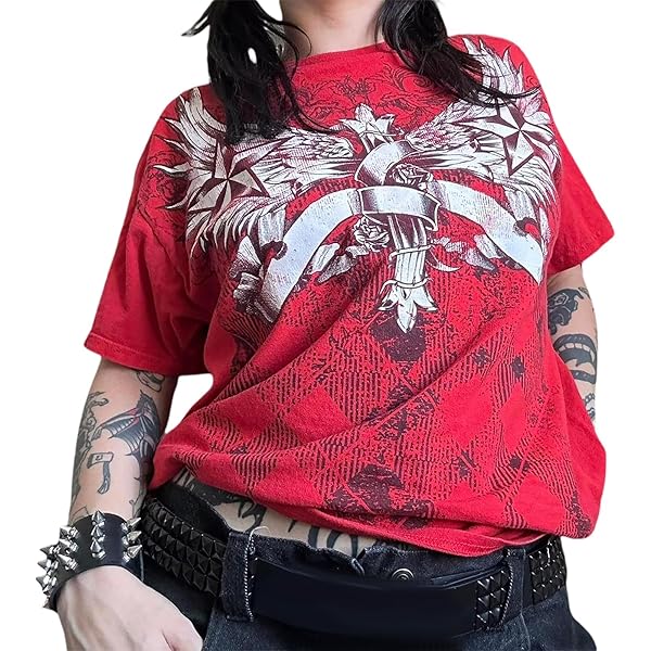 Amazon.com: Women Y2k Fairy Grunge Shirt Spider Web Graphic
