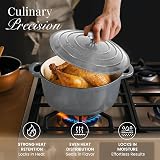 Nuovva Enamelled Cast Iron Dutch Oven 5 Quart Grey with Lid 24cm view 6