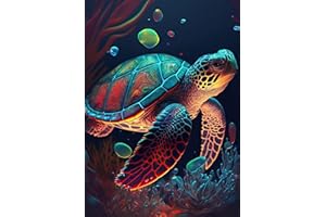 HOIYLDS Sea Turtle Diamond Art Painting Kits for Adults - Round Full Drill Diamond Dots Paintings for Beginners, 5D Paint with Diamonds Pictures Gem Art Painting Kits DIY Crafts Diamond Art Project Kits