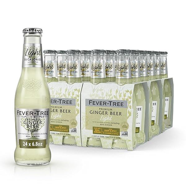 FEVER-TREE LIGHT GINGER BEER – PREMIUM LOW CALORIE...