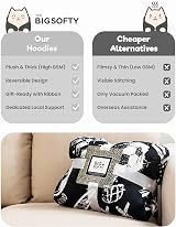 The Big Softy The Big Softy Kids Blanket Hoodie Graphic Football Black view 6