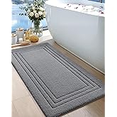 DEXI Bath Mats Bathroom Rug, 43x24 Large Non Slip Bathroom Rugs Washable, Absorbent Bathmat Quick Dry for Shower Floor Sink, Dark Grey