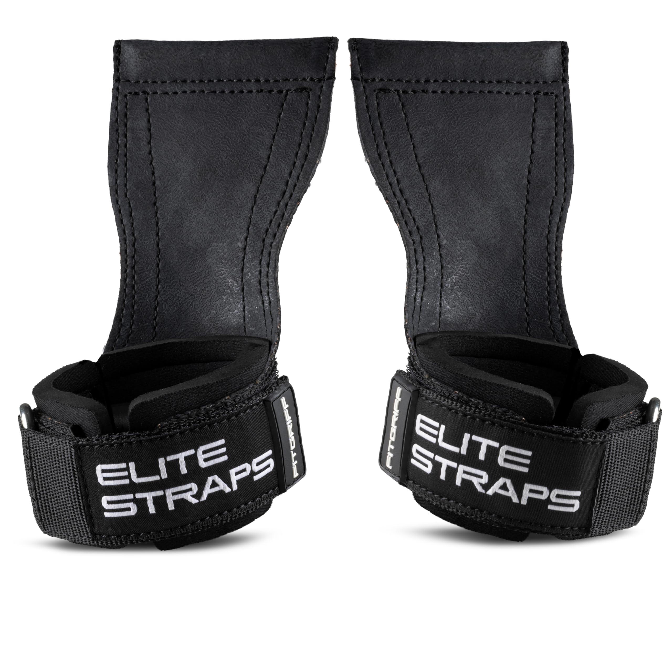 Fitgriff® Elite Straps 2.0 - Zughilfen mit Gummi-Pad für Krafttraining - Bodybuilding, Fitness, Gym - Lifting Straps - für Frauen und Männer (Schwarz, XS)