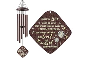 JMsuertes Memorial Sympathy Wind Chimes for Outside Clearance, Dragonfly Wind Chimes for Loss of Loved One Mother Father for 