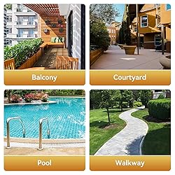9 PCS WPC Teak Wood Decking Tiles