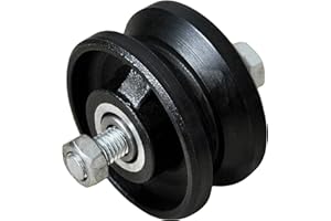 Sidco Supply 3” Inch V-Groove Gate Wheels Cast Iron Steel Sliding Gate Rollers Metal Gate Wheel Inverted V Shape for Slide Gates with Detachable Bolt V Groove Caster Wheel for Gate (3" Wheel)
