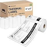 Markswell 4x6 Direct Thermal Label, Barcode Address Mailing Name Shipping Labels, Perforated Thermal Stickers, Multipurpose, Commercial Grade for Thermal Printer, Strong Adhesive, 250/Roll, 4 Rolls