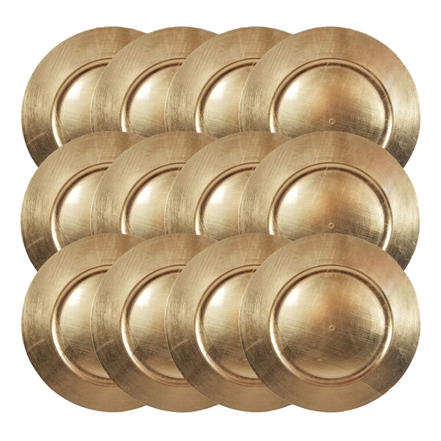 Round Decorative Charger Plates, 13 inches, Set of 12, for