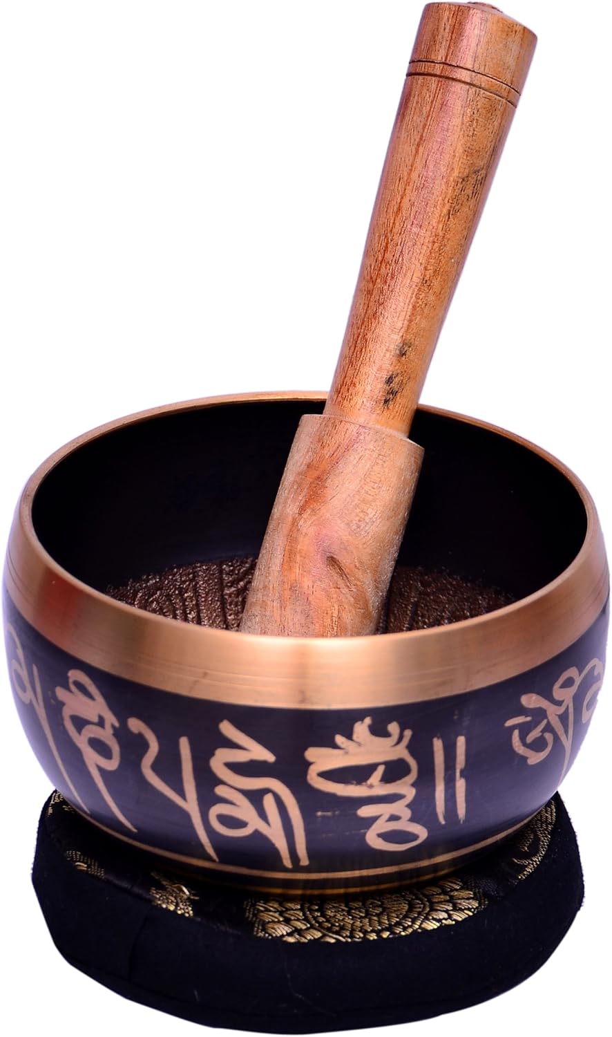 Purpledip Bell Metal Tibetan Buddhist Singing Bowl: Handmade Musical Instrument for Meditation 4.5 Inches (10639)