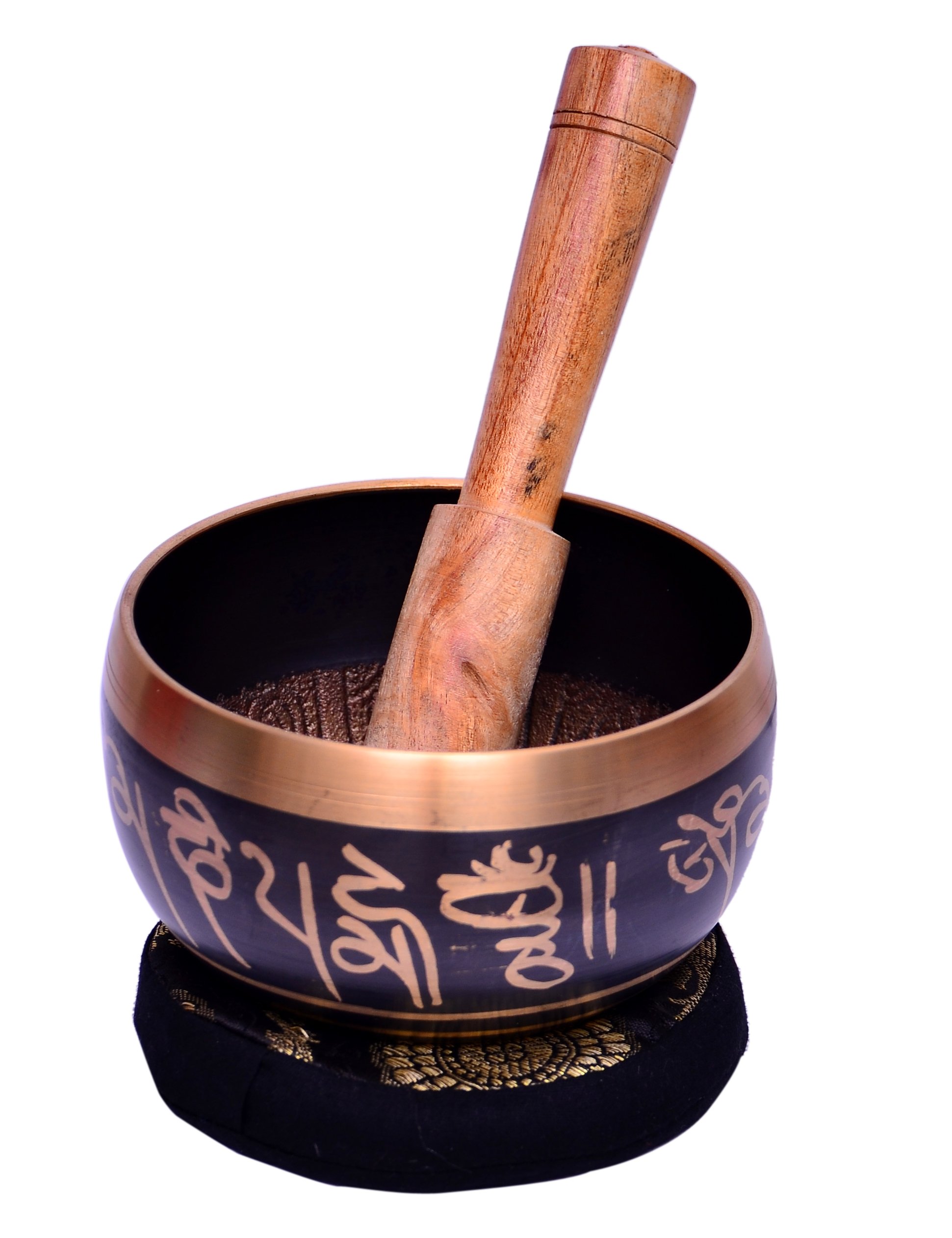 Purpledip Bell Metal Tibetan Buddhist Singing Bowl: Handmade Musical Instrument for Meditation, 4.5 Inches (10639)