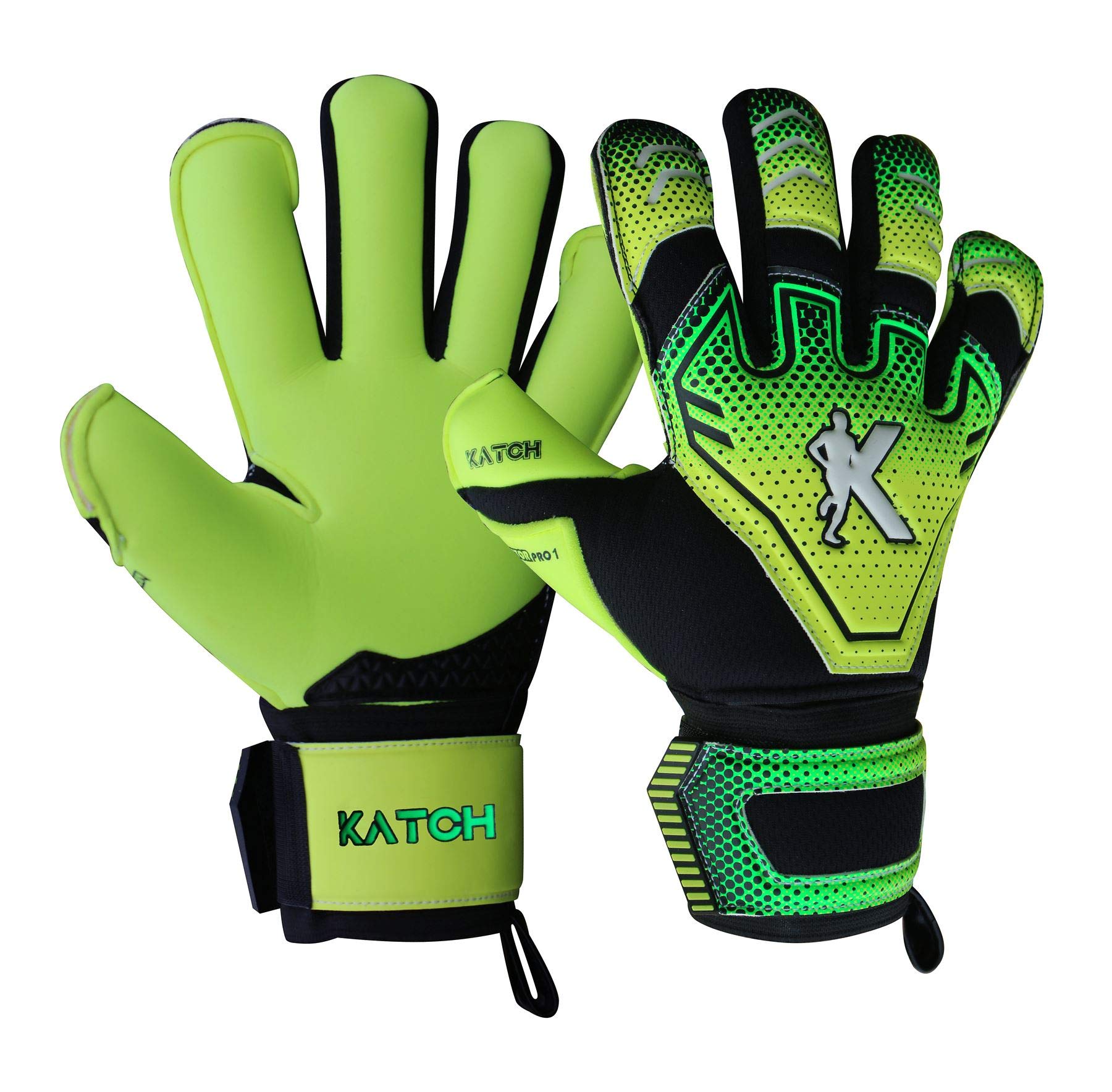 KATCH Football Goalkeeper Gloves Hybrid Cut Professional Goalie Gloves Size 5 Yes Finger Save/No Personalization