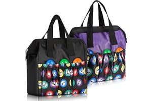 Sweetude 2 Pcs Bingo Dauber Tote Bag Handle and Zipper Bingo Bag with 6 External Pockets and 3 Internal Pockets