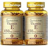Puritan's Pride Vitamin E-450mg (10,000IU), 100 Rapid Release Softgels | Vitamin Supplement for Immune System Function and Antioxidant Health Support, 100 Rapid Release Softgels, 2 Pack