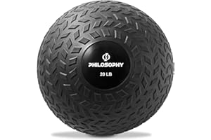 Philosophy Gym Slam Ball - Weighted Fitness Medicine Ball with Easy Grip Tread