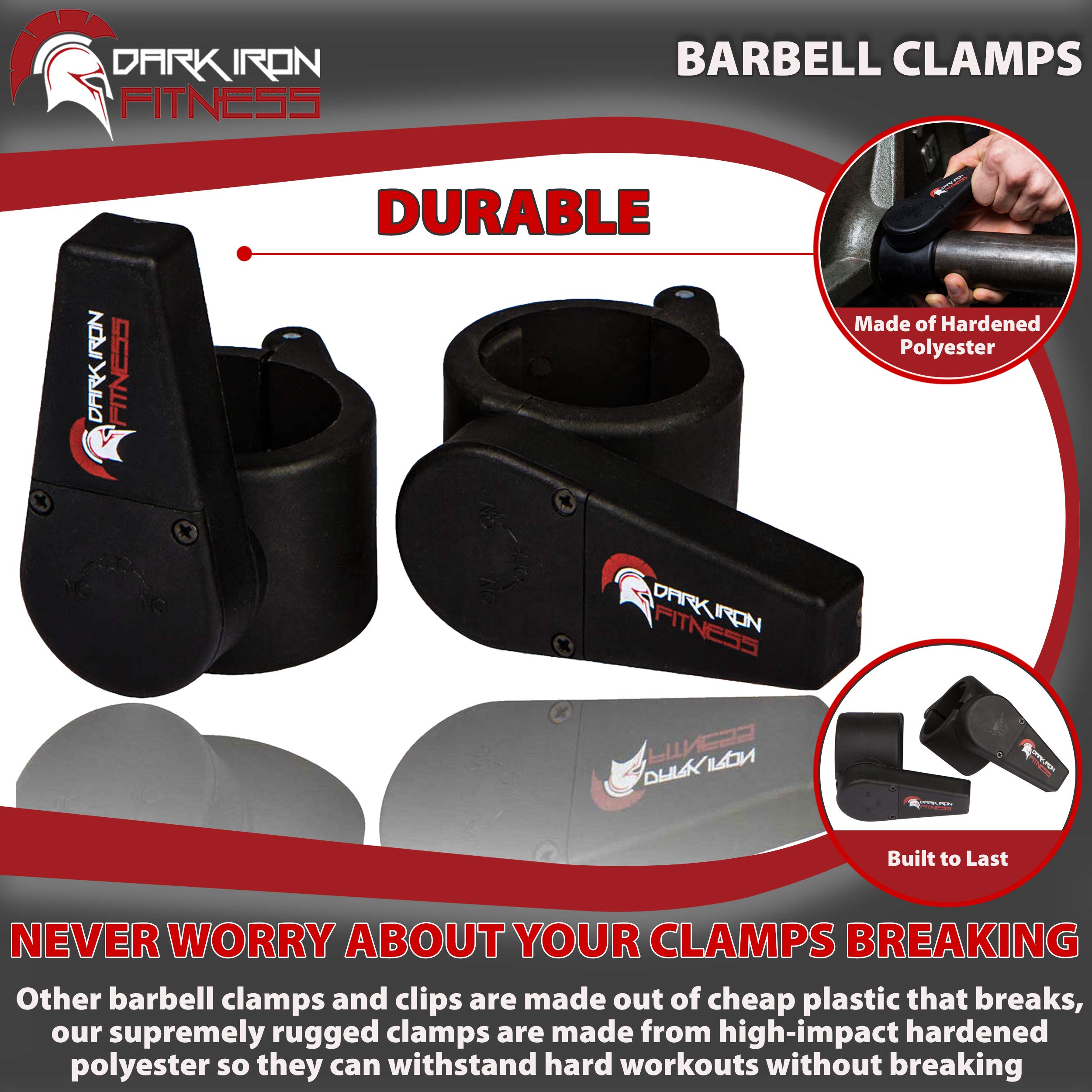 1 Pair of Small Muscle Clamp Fitness Style Plastic Lockjaw Collars