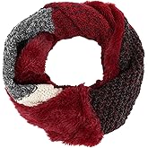Sakkas Julie Short Wrap Around Two Sided Faux Fur And Ribbed Knit Infinity Scarf