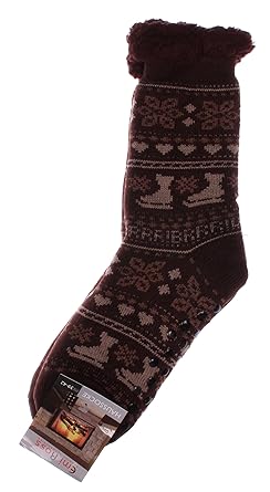 Emi Ross Herren Gefütterte Stricksocken, Hüttensocken „Schlittschuhe in verschidenen Farben“ aus warmen Material mit Stopperf