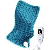 Heating pad for Back/Shoulder/Neck/Abdomen, Heating Pads for Period Cramps with 6 Fast Heating Settings, Auto-Off, Machine Wash, Birthday Gifts for Women Mom Men Dad, Extra Large 12"x24", Blue
