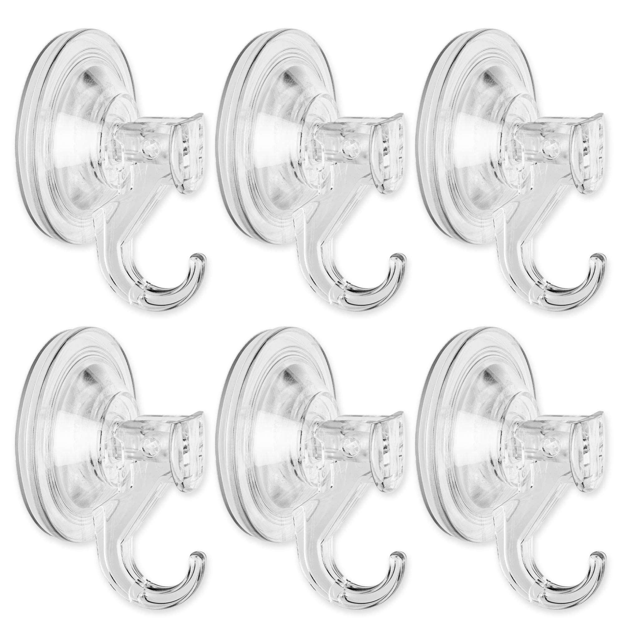Mitavo Suction Hooks Set of 6 for Bathroom Kitchen Window Suction Cup Hooks No Drilling 4 kg Load Capacity Transparent