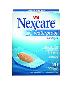 Nexcare Waterproof Clear Bandages, Dirtproof, Germproof, One Size, 20 Count