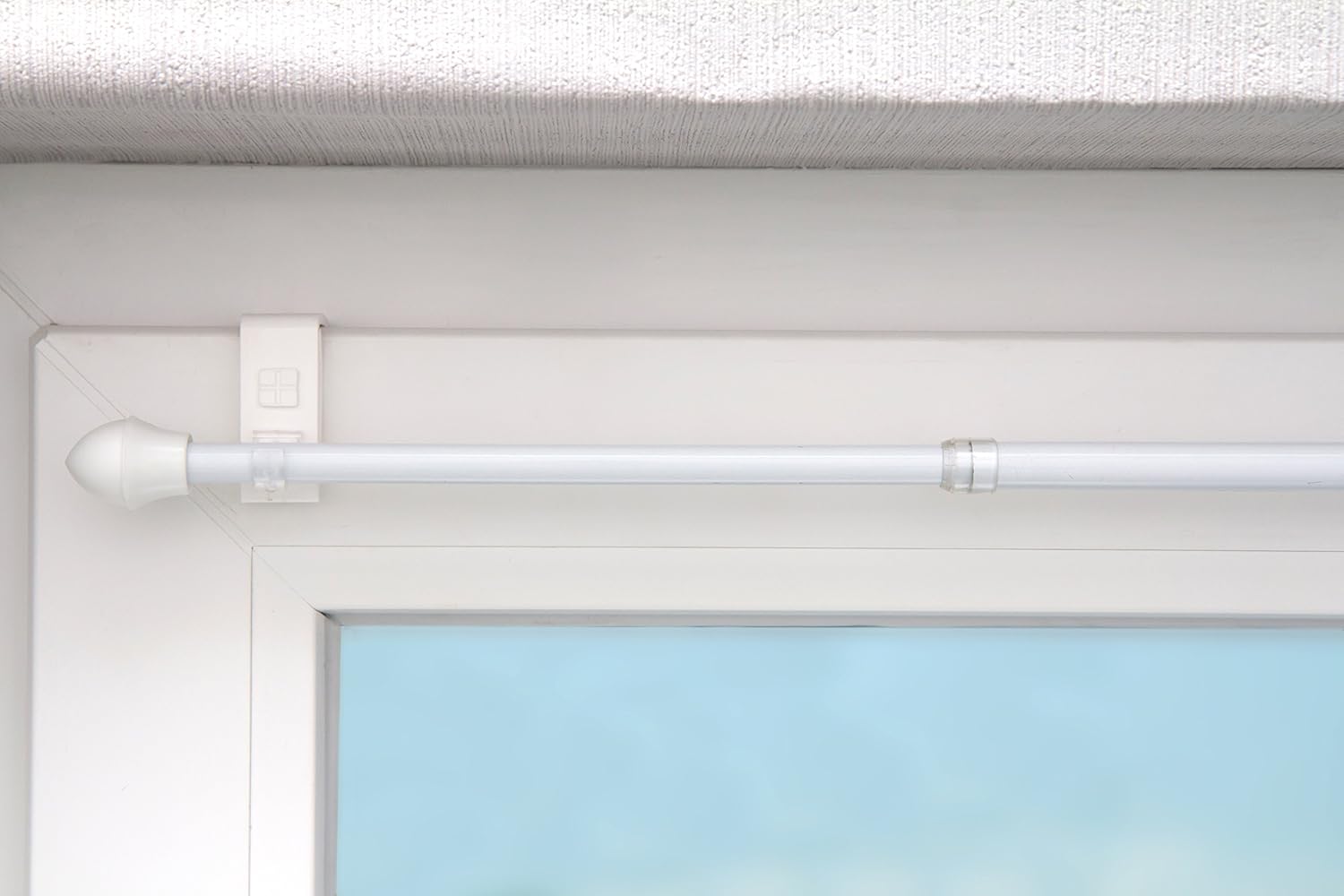 Barra de cortina blanco extensible 125 215 cm Soportes de Sujeción para