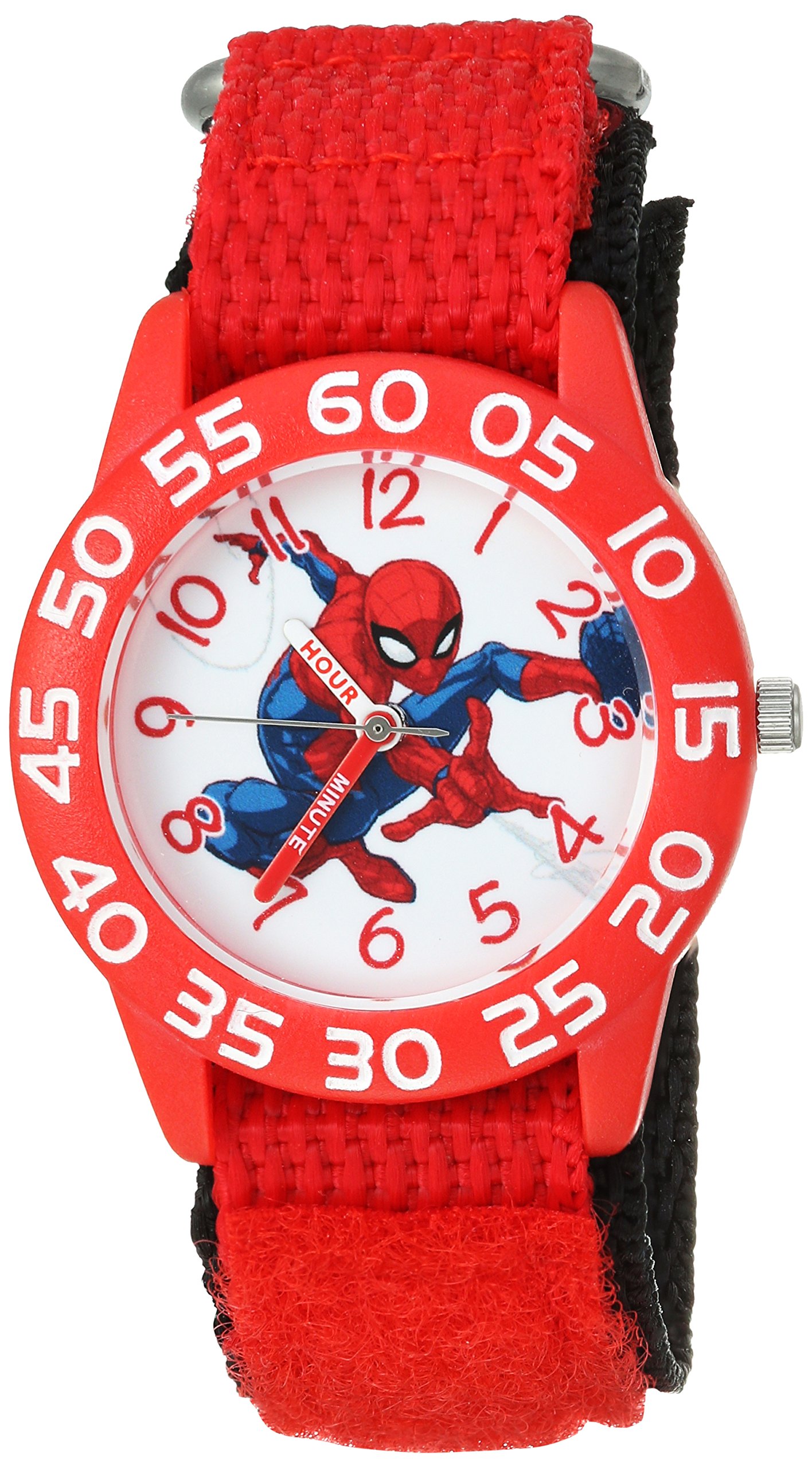 Marvel Spiderman Watch for Boys - Spider-Man Watch for Boys 4-6 - Kids Watches - Toys Kids - Toddler - Red Bezel - Red Nylon Strap