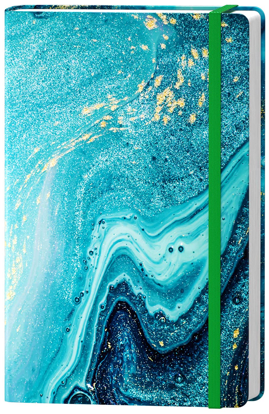 HUAMXE Lined Journal Notebook, Hardcover, Medium 5.7 x 8.4 in, 160 Pages Thick Paper, Cute Aesthetic A5 College Ruled Notebook for Journaling Writing Work Office School Women Men, Ocean Blue Marble โ image 1