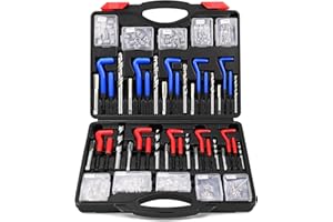 SEDY Helicoil Thread Repair Tool Kit: 320-Piece Metric SAE Heli Coil Rethreading Insert Drill Bits Spark Plug Automotive Engine Motor Stud Bolt Tap Universal Threaded Restorer Restoring Rethread